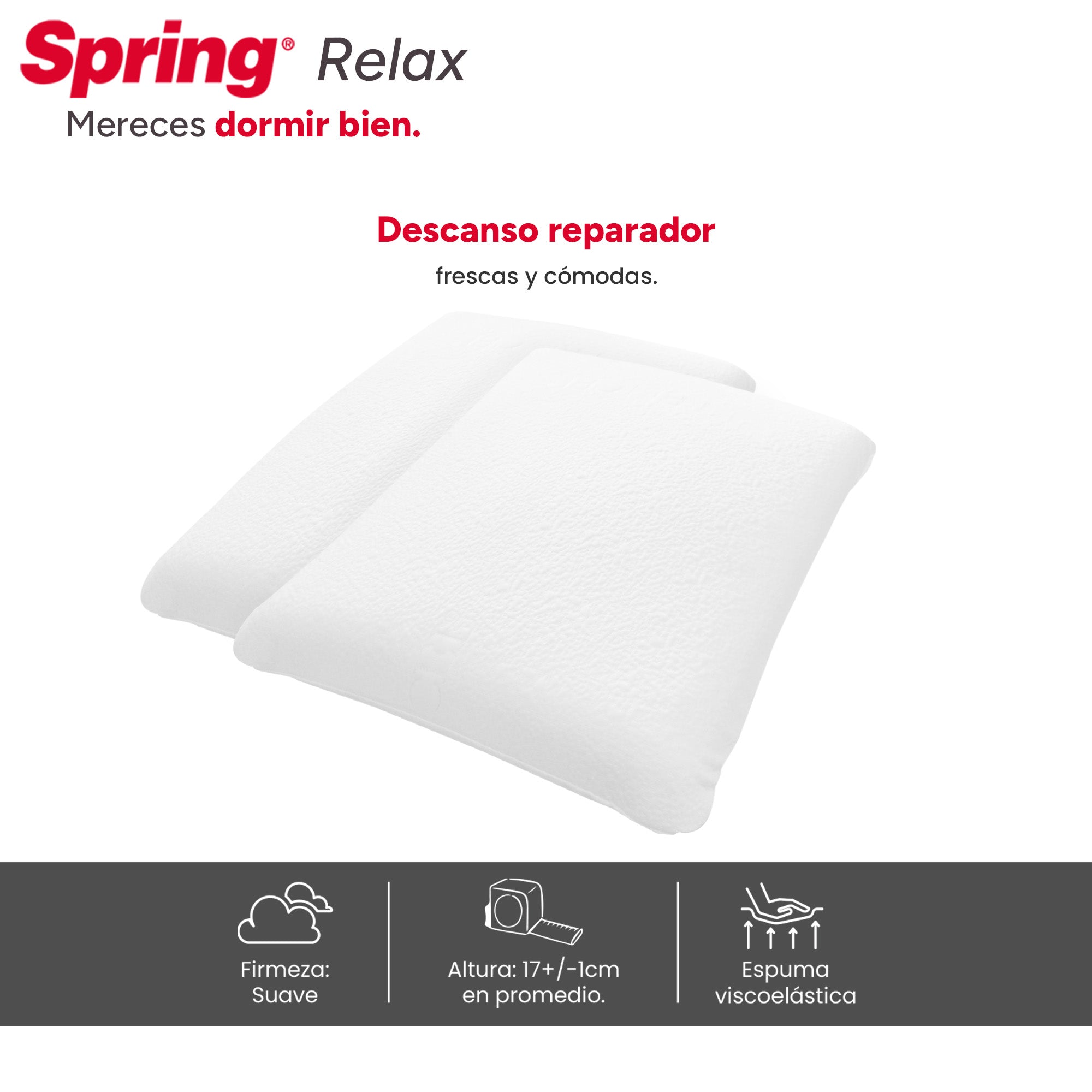 Combo Almohada Relax 63X42 Cm X 2 Unidades