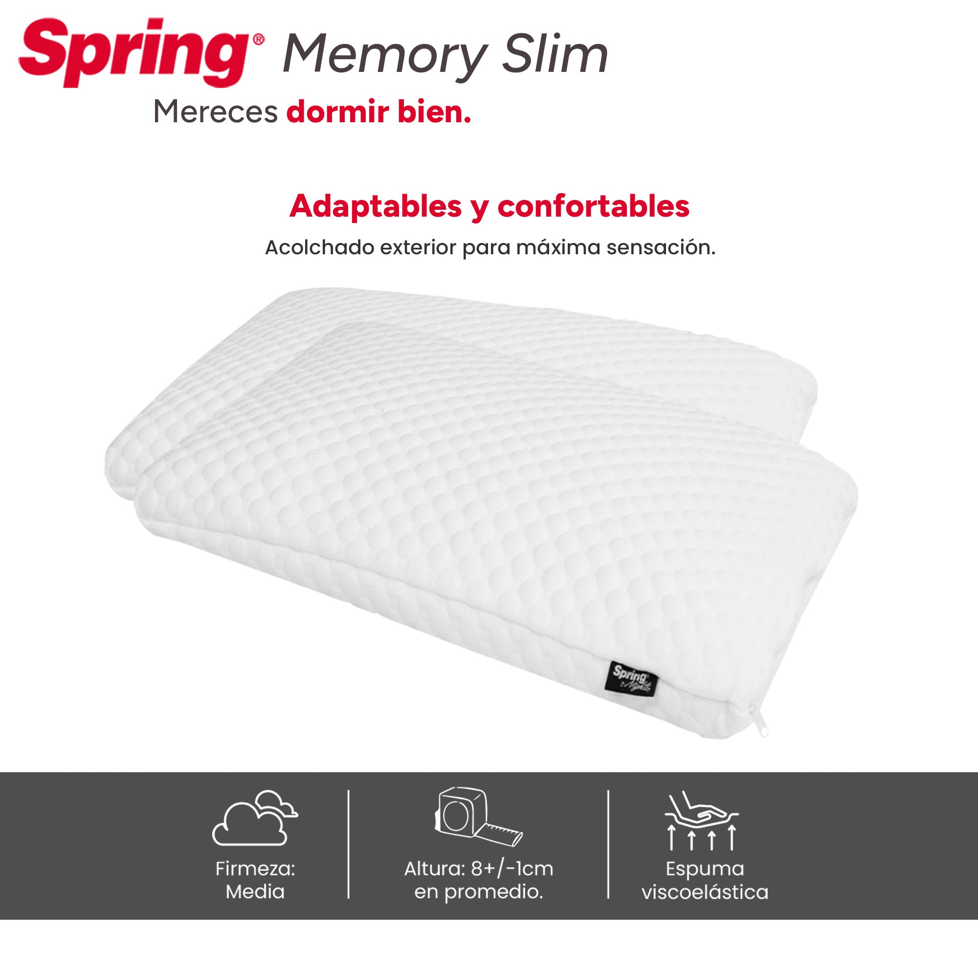Combo Almohadas Memory Slim X 2 Unidades