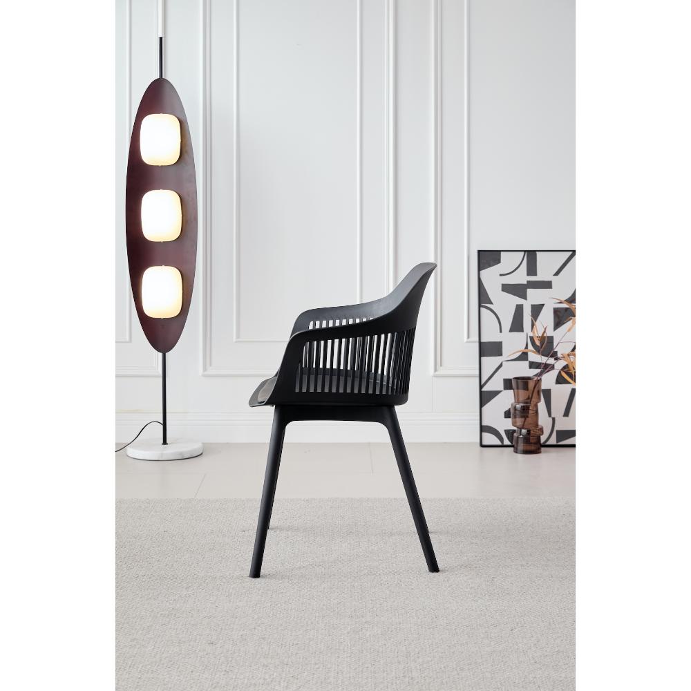Silla Con Cojin Max, Color Negro, Con espaldar y cojín X2