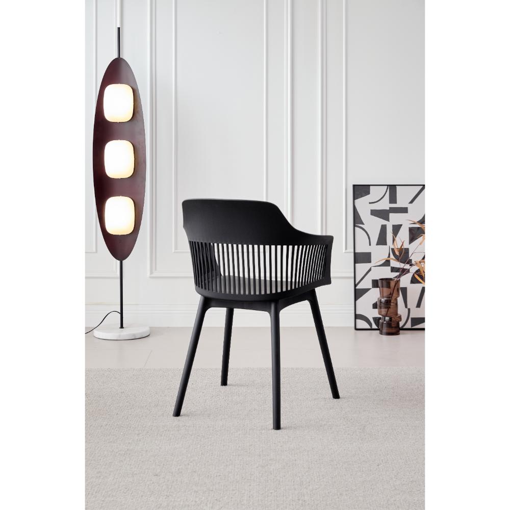 Silla Con Cojin Max, Color Negro, Con espaldar y cojín X2