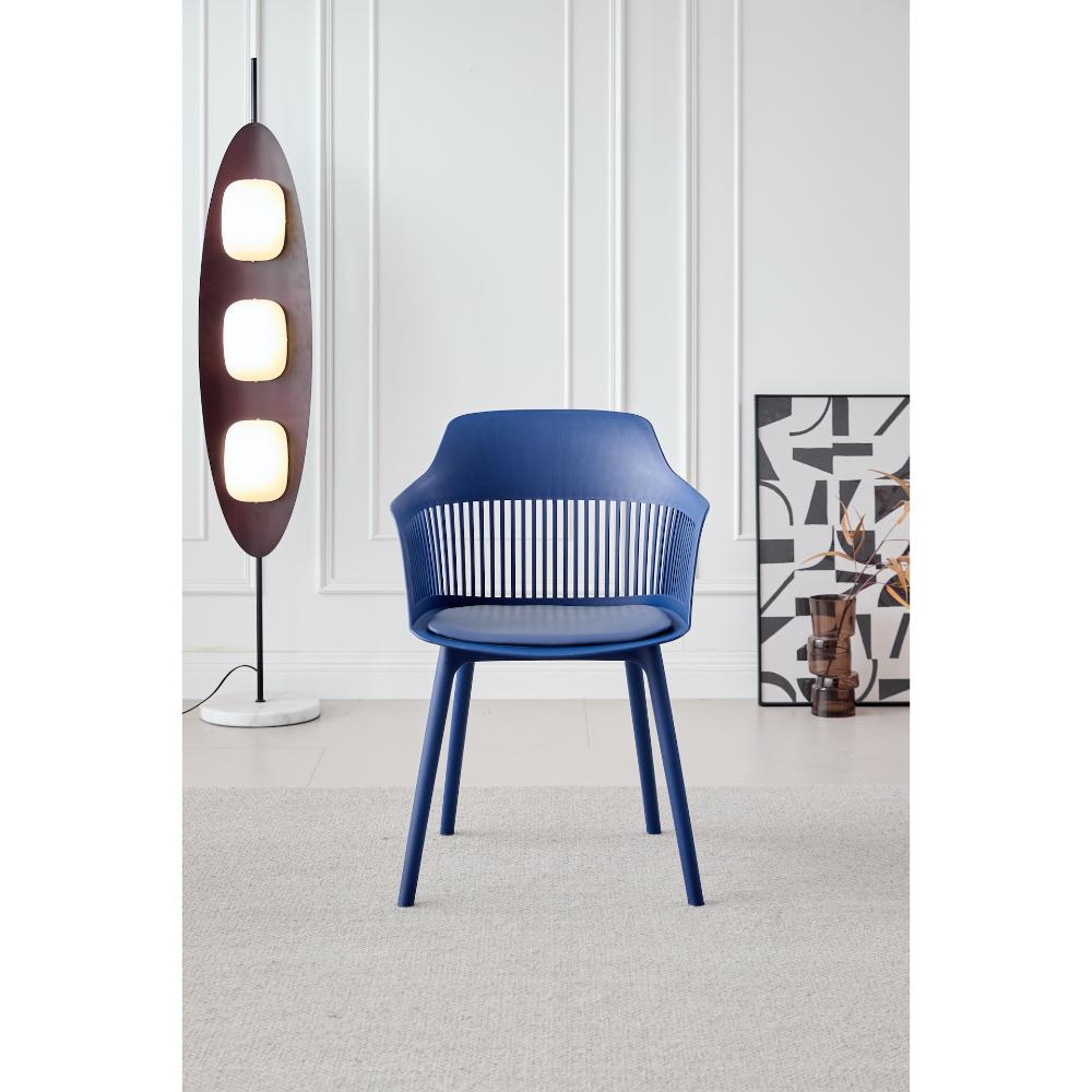 Silla Con Cojin Max, Color Azul, Con espaldar y cojín