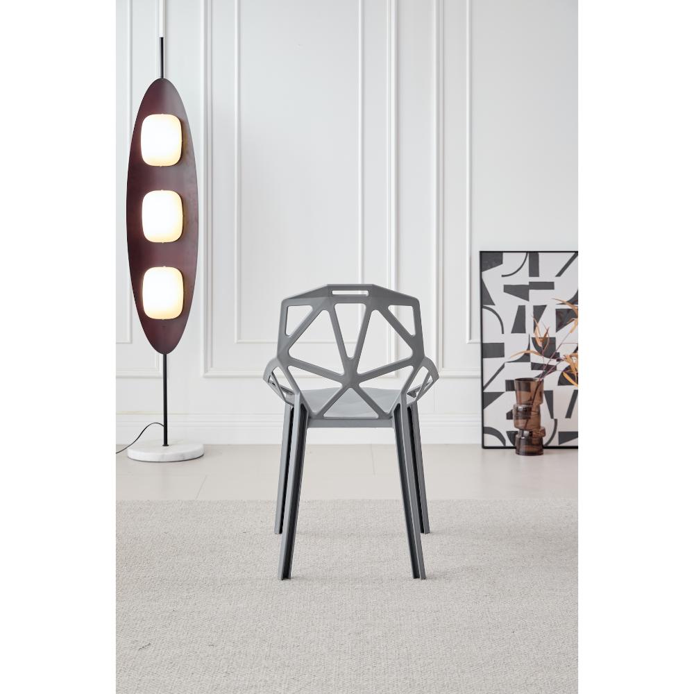 Silla Roxy, Color Gris Oscuro, Con espaldar y diseño Moderno