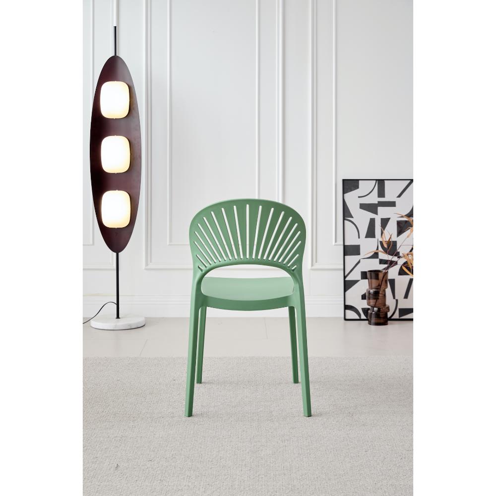 Silla Paraiso, Color Verde Oliva, Con espaldar y diseño Moderno X2