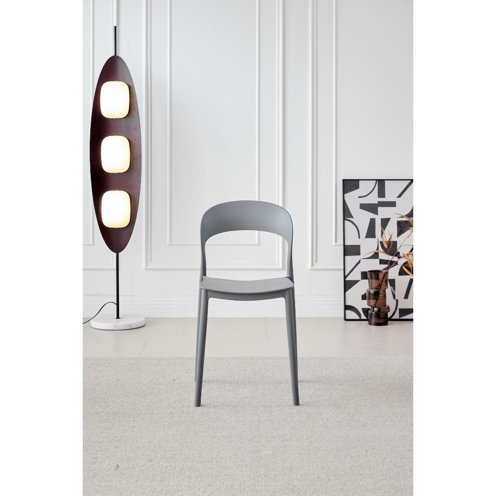 Silla Patrick, Color Gris Oscuro, Con espaldar y diseño Moderno X2