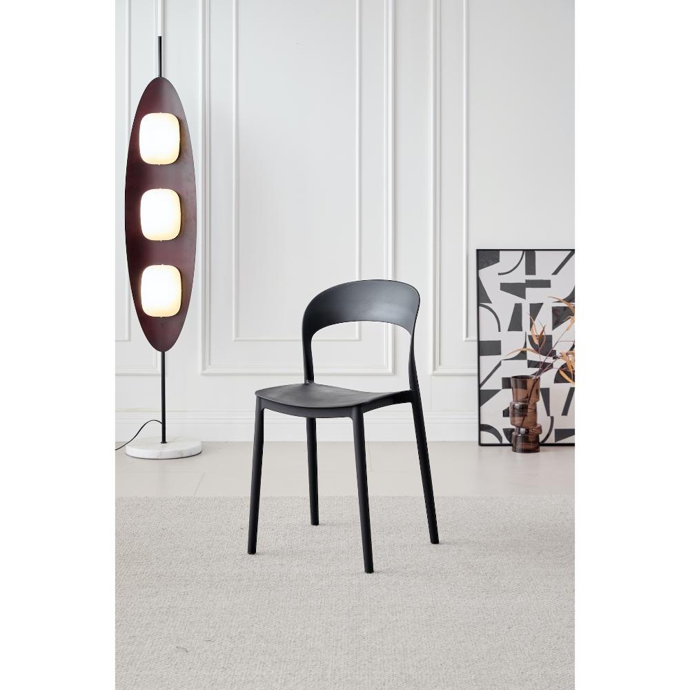 Silla Patrick, Color Negro, Con espaldar y diseño Moderno X4