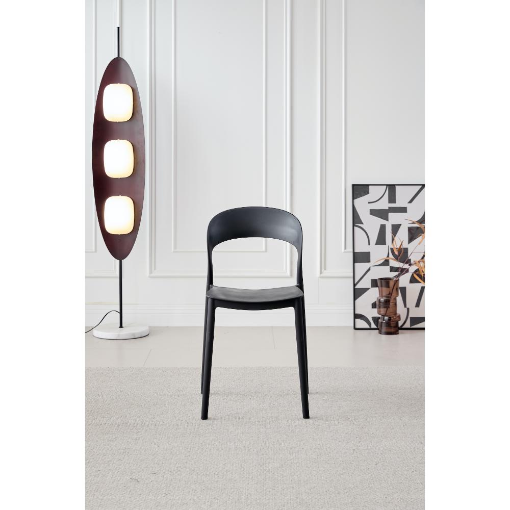 Silla Patrick, Color Negro, Con espaldar y diseño Moderno X4