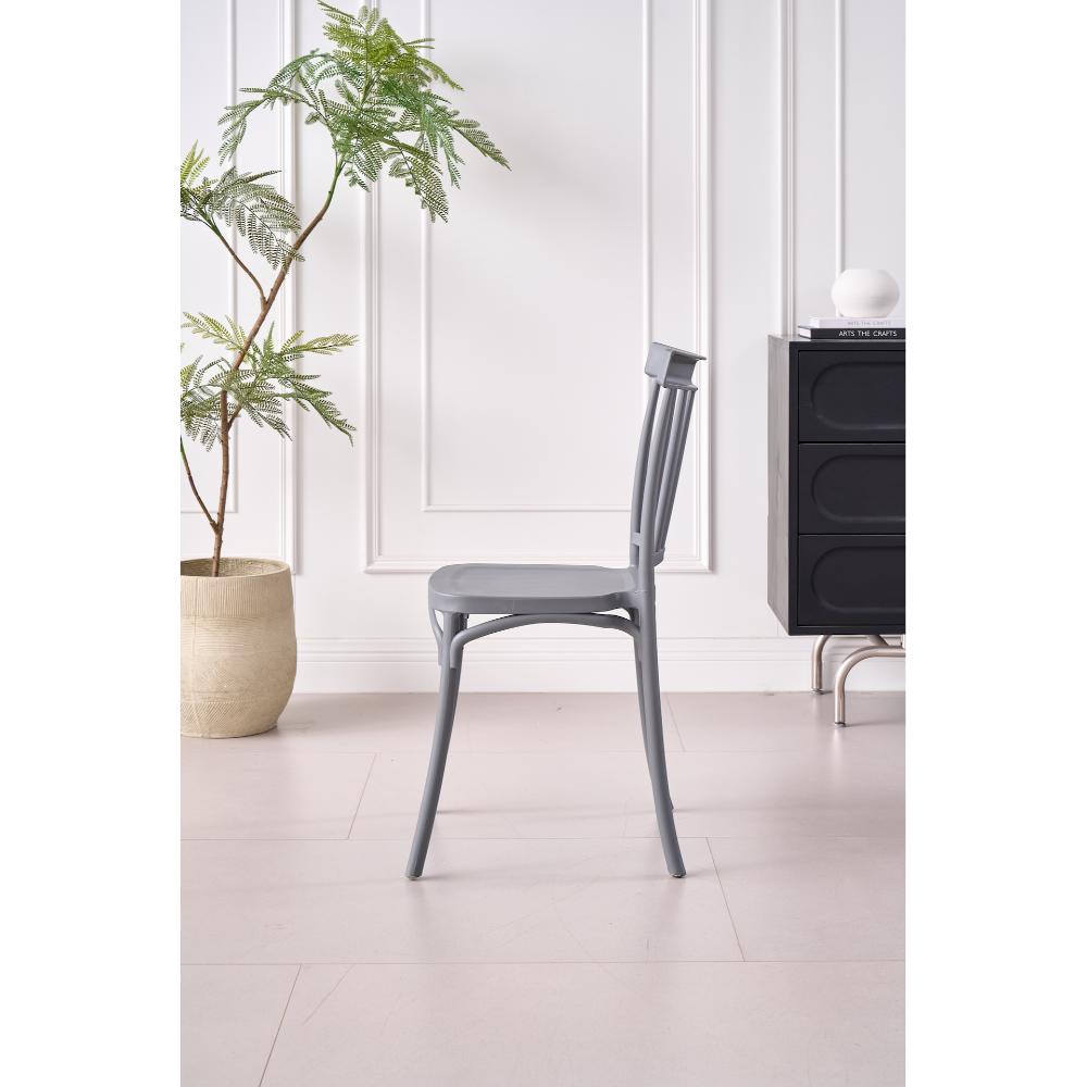 Silla Claus, Color Gris Oscuro, Con espaldar y diseño minimalista X2
