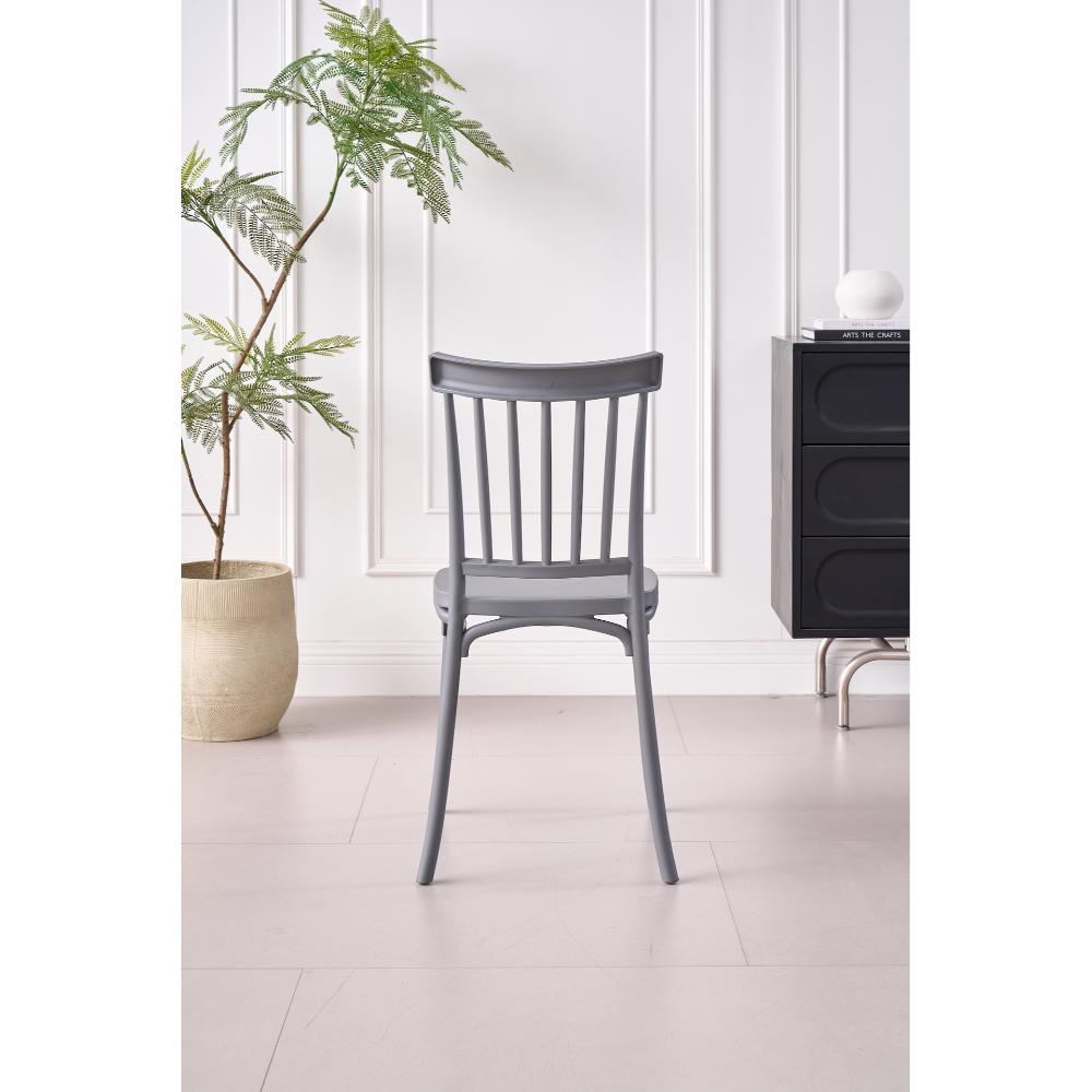 Silla Claus, Color Gris Oscuro, Con espaldar y diseño minimalista X2