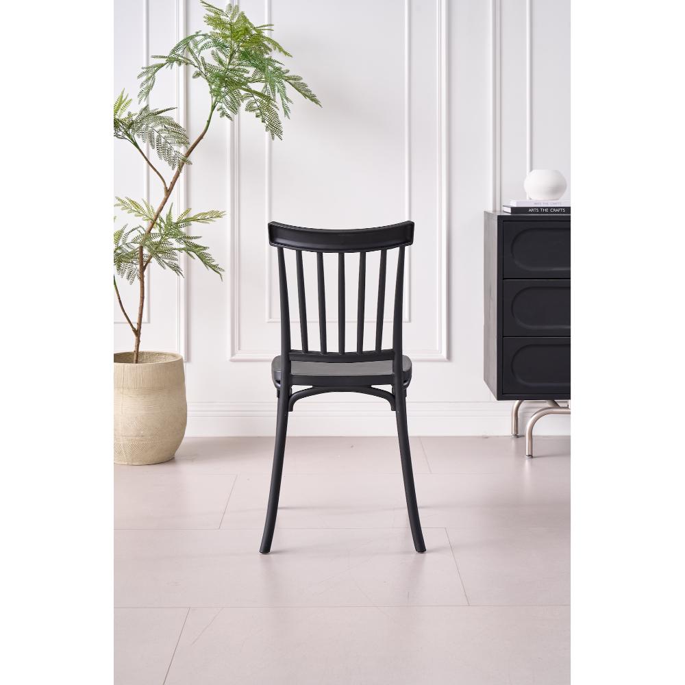 Silla Claus, Color Negro, Con espaldar y diseño minimalista