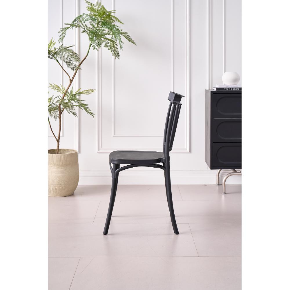 Silla Claus, Color Negro, Con espaldar y diseño minimalista