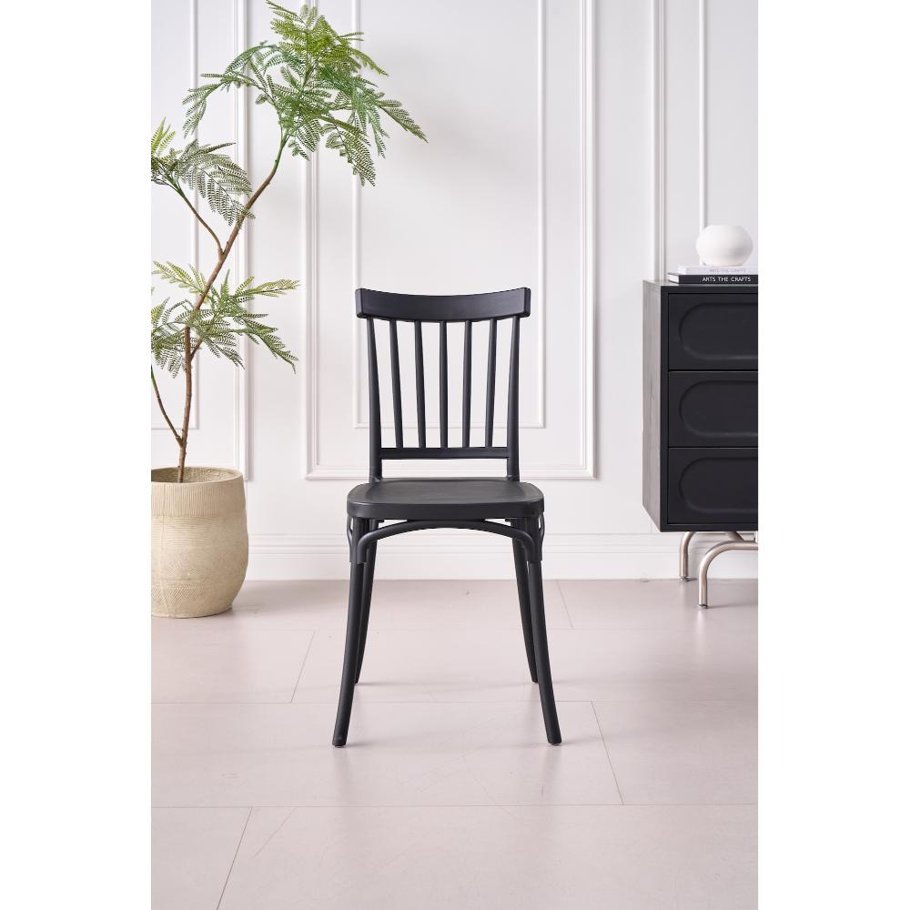 Silla Claus, Color Negro, Con espaldar y diseño minimalista