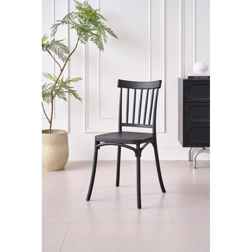 Silla Claus, Color Negro, Con espaldar y diseño minimalista X4