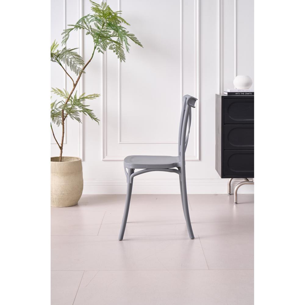 Silla Betany, Color Gris Oscuro, Con espaldar y diseño minimalista X4