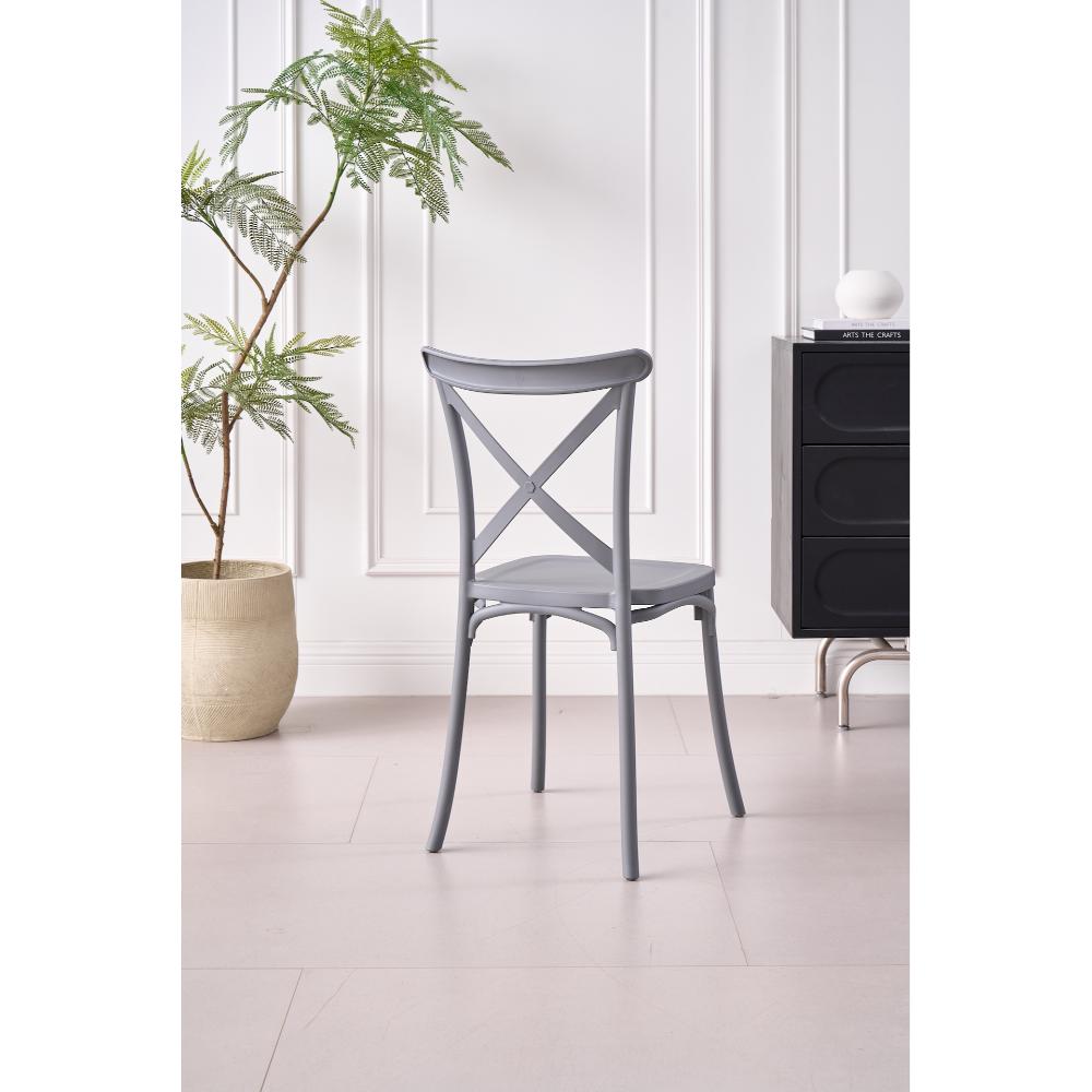 Silla Betany, Color Gris Oscuro, Con espaldar y diseño minimalista X4