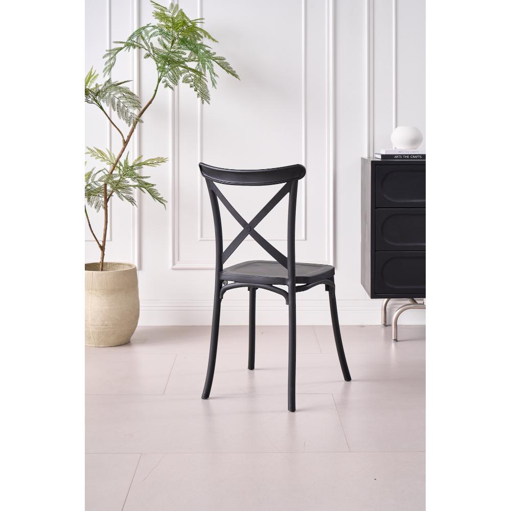 Silla Betany, Color Negro, Con espaldar y diseño minimalista