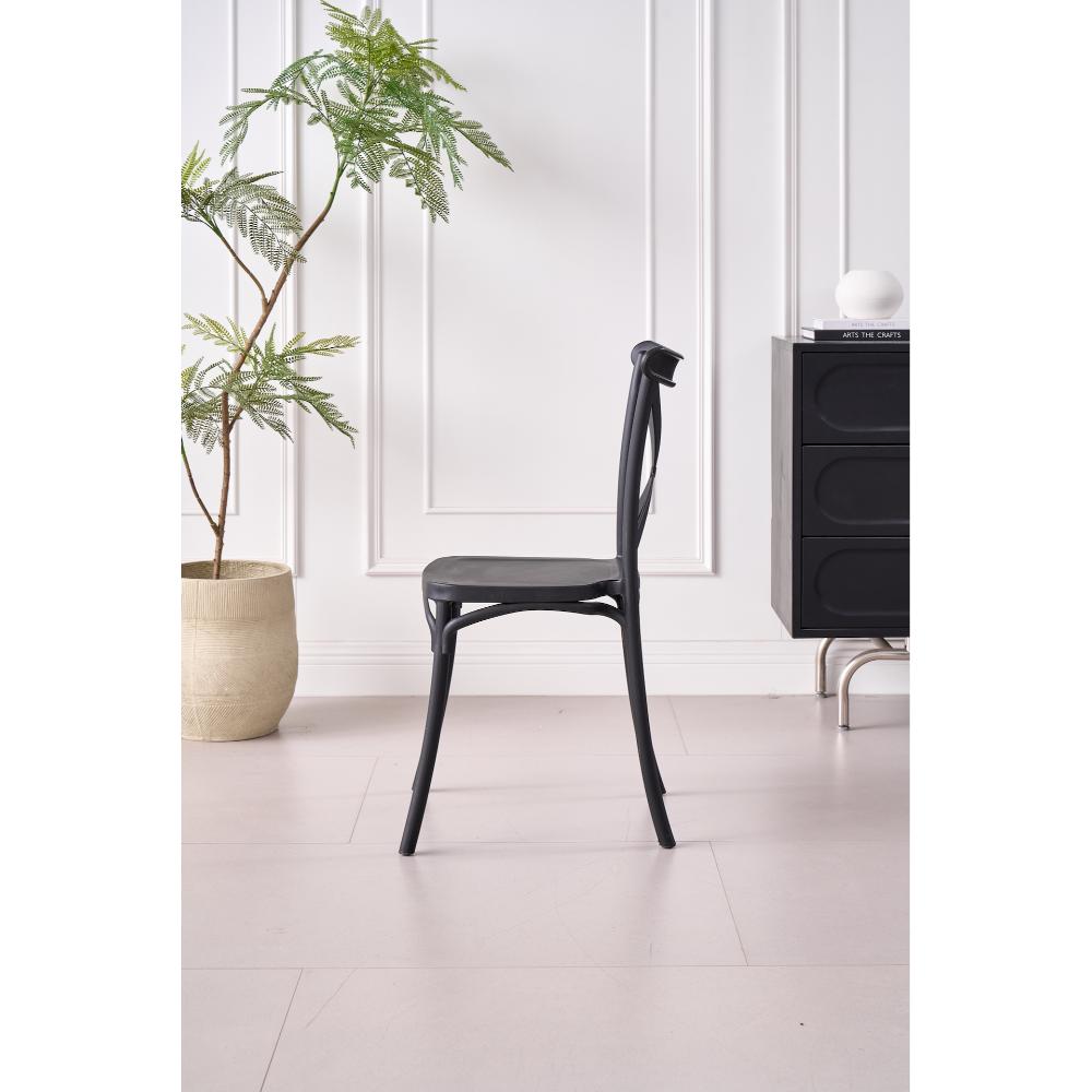 Silla Betany, Color Negro, Con espaldar y diseño minimalista