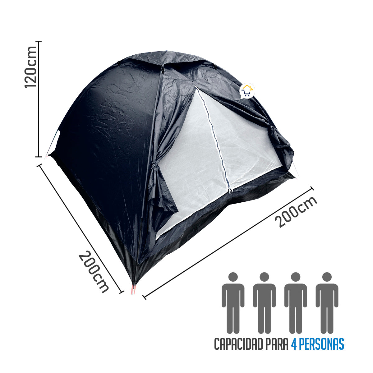 Carpa Camping Armable Semi Impermeable 4 Personas NOA1145