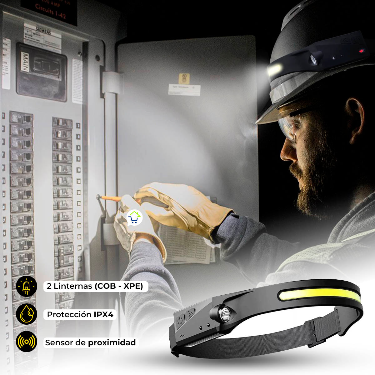 Linterna Minera Led Ajustable + Sensor de Proximidad Recargable Led de Cabeza HK-005