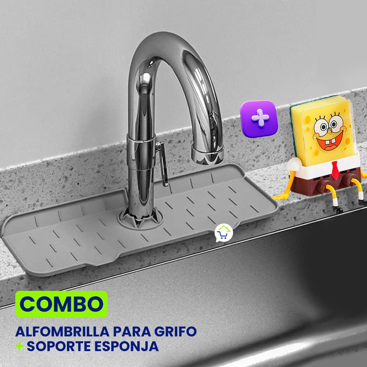 Combo Alfombrilla Silicona + Soporte Esponja TV2320