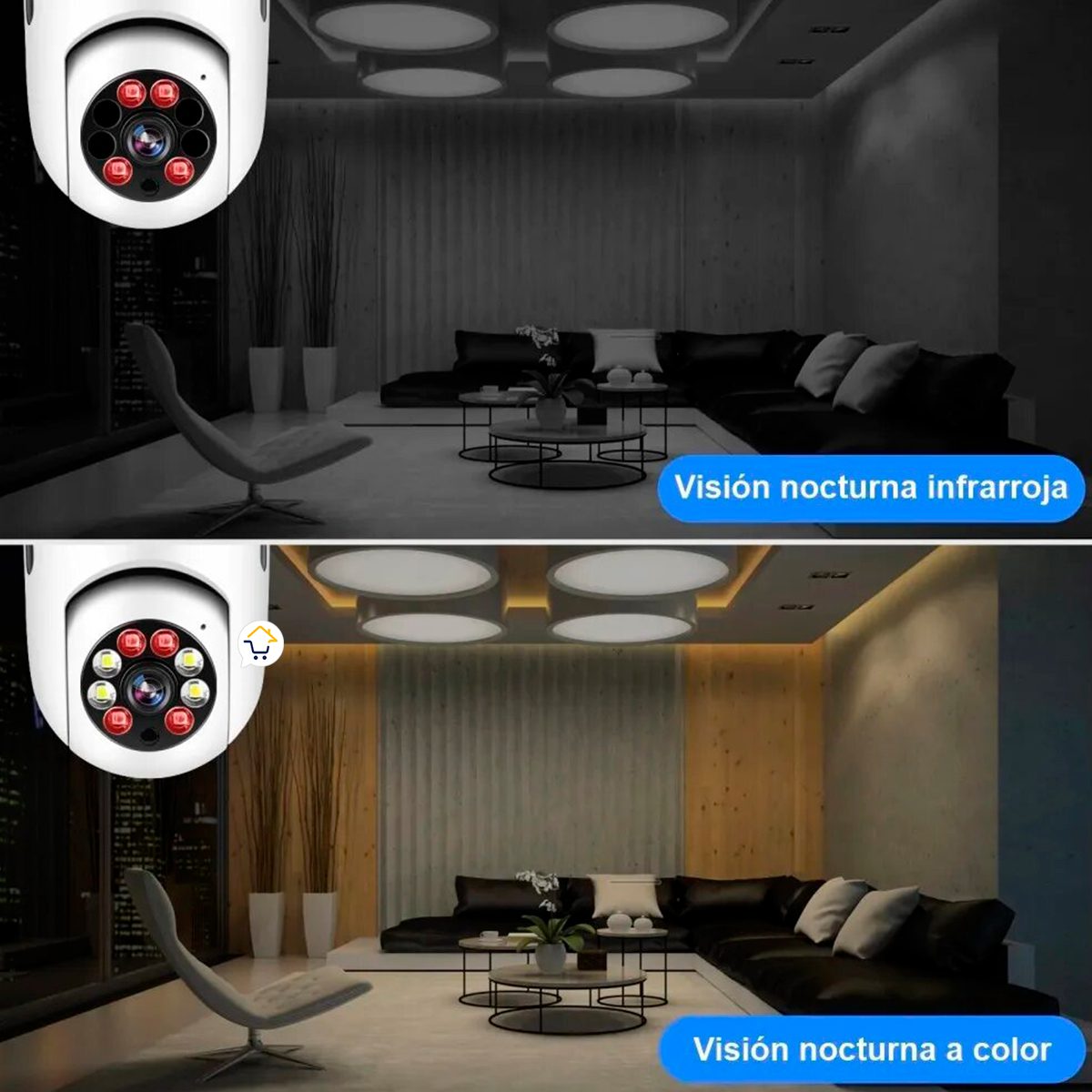 Cámara Seguridad IP Bombillo Wifi Panorámica 8177QT