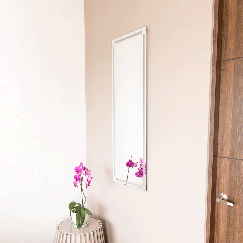 Espejo Lugo, Rectangular con Diseño en Sandblasting