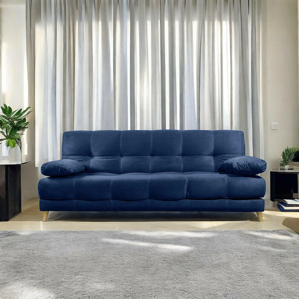 Sofa cama 5 Posiciones Martins Multifuncional Tela Azul