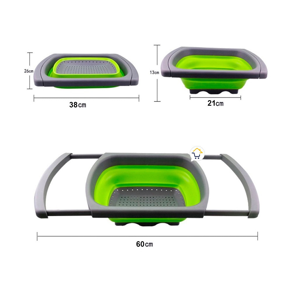 Escurridor Silicona Plegable Expandible Grande Ahorra Espacio Cocina LD6111