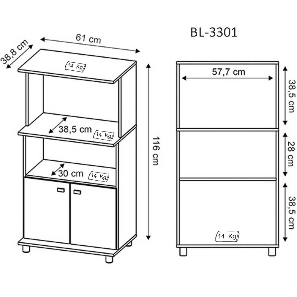 MUEBLE AUXILIAR DE COCINA VICTORIA - TECA - 5