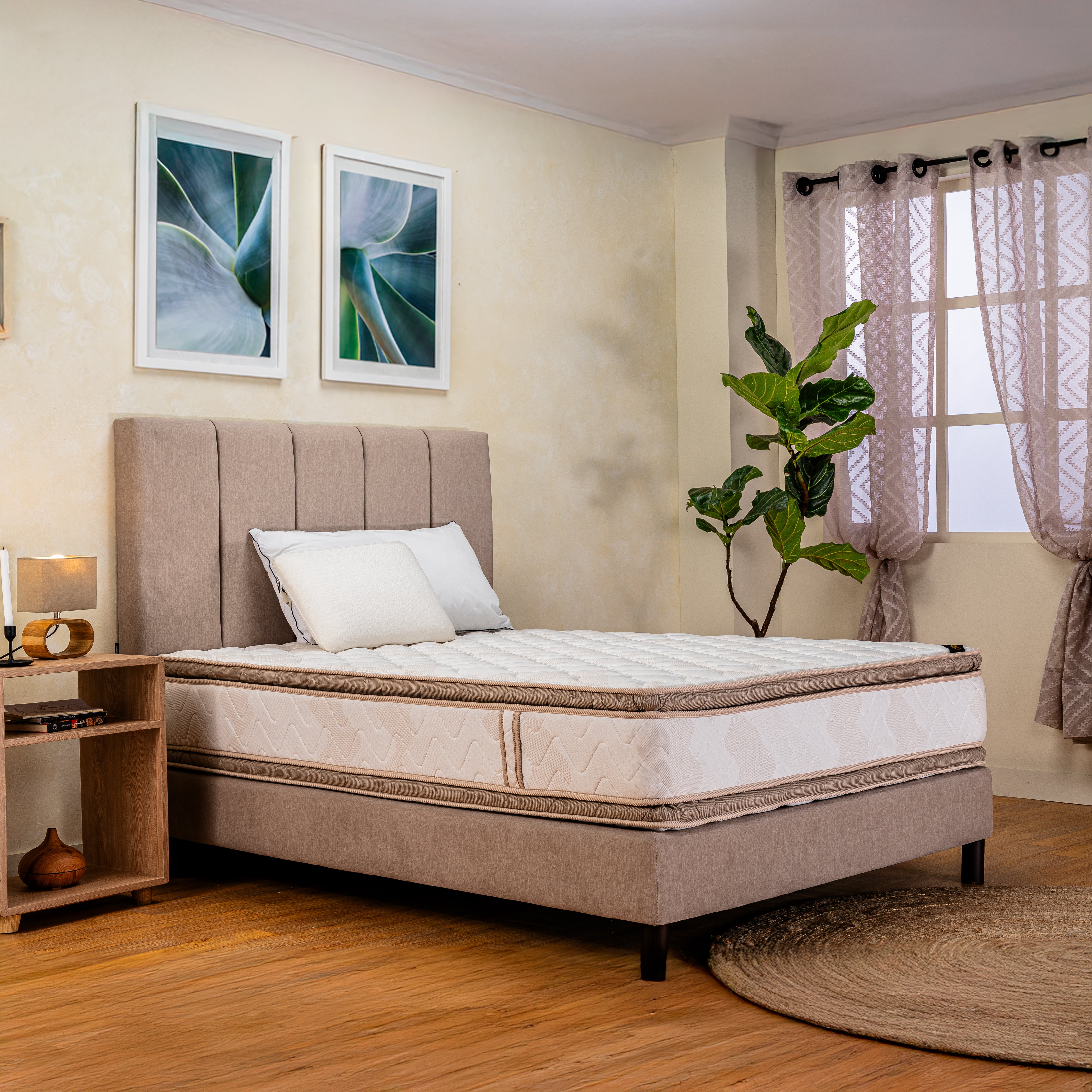 Colchón Spring Zen Natural Sencillo 100X190 Cm  Gratis Almohada Siliconada