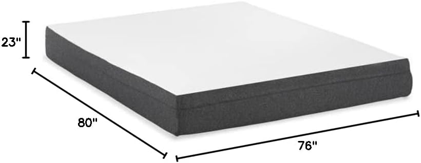 Colchón King dividido de tela moderna y metal de 8 pulgadas y cama P en blanco