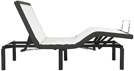 Colchón King dividido de tela moderna y metal de 8 pulgadas y cama P en blanco