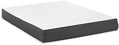 Colchón King dividido de tela moderna y metal de 8 pulgadas y cama P en blanco