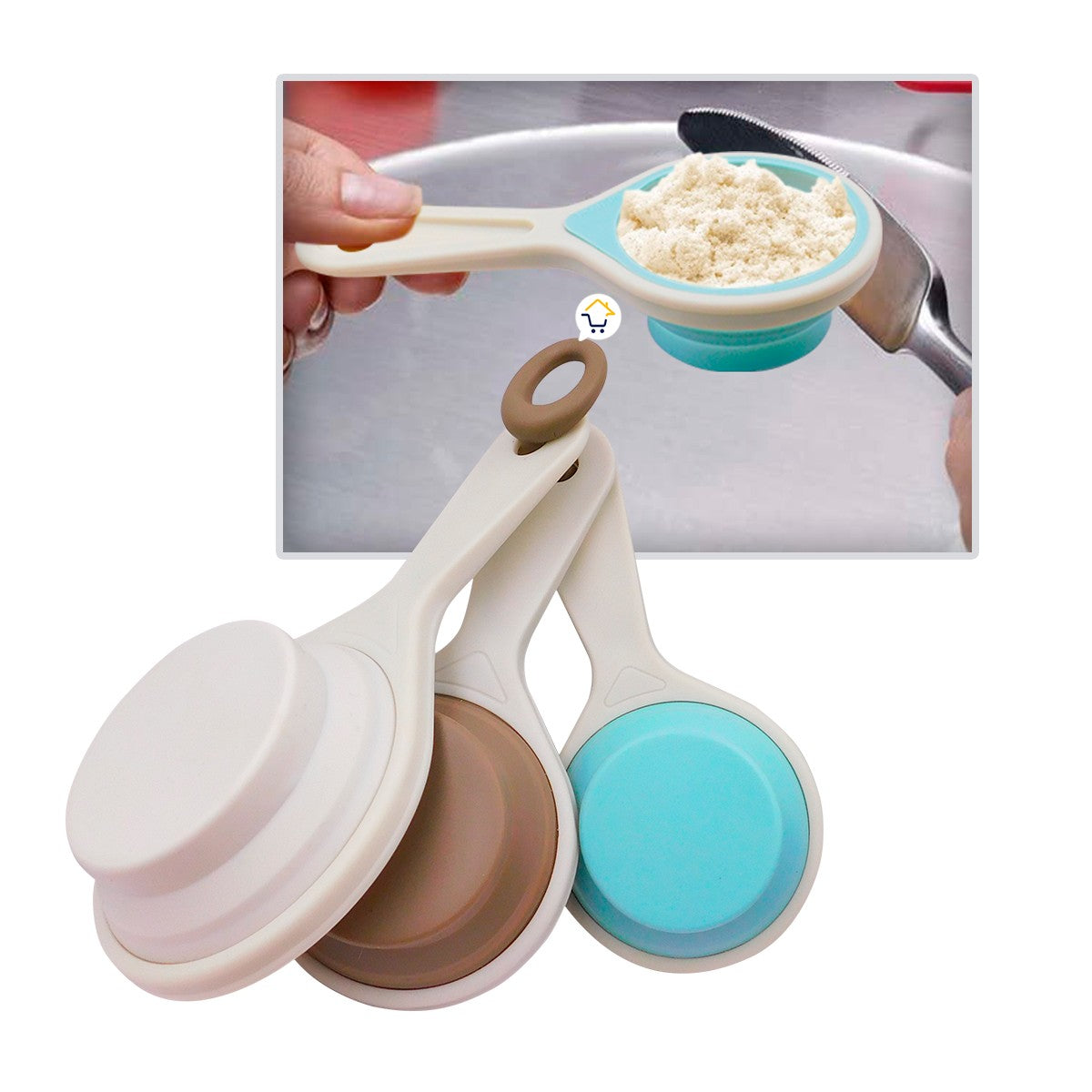 Cucharas Medidoras Plegables x3 Taza Porcionera Cocina DH1431