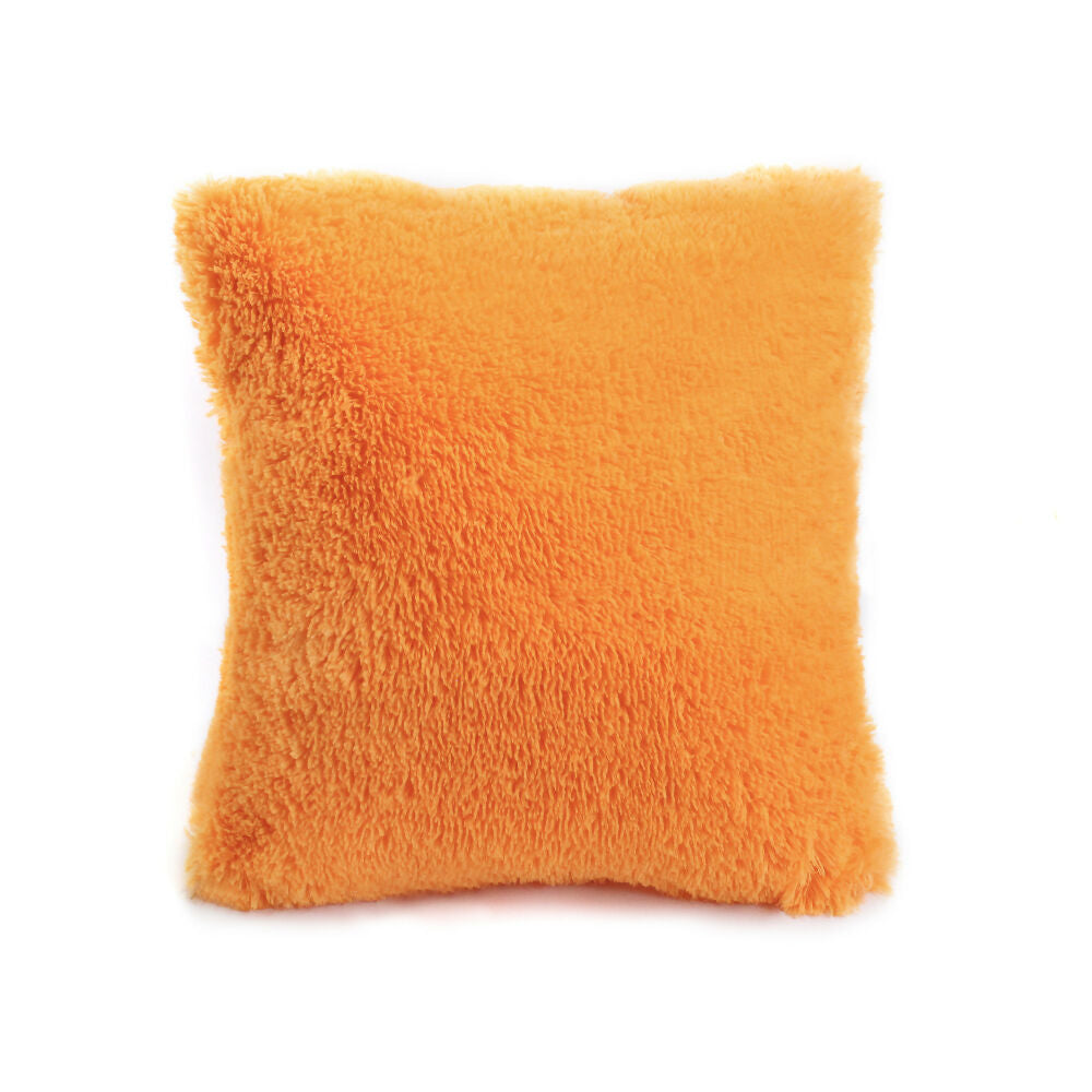 COJIN DECORATIVO PELUDO NARANJA