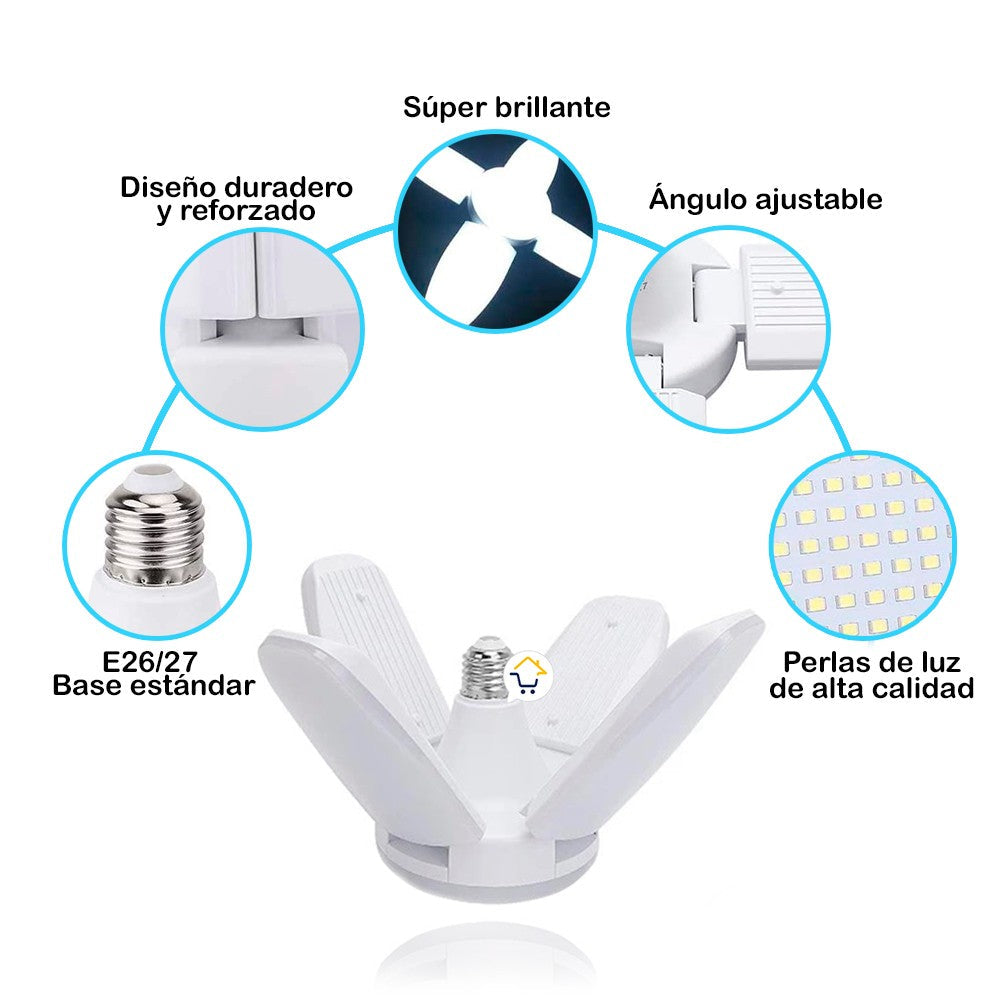 Bombillo Lámpara Led Plegable 4 Aspas Eco Amigable DT15LED4