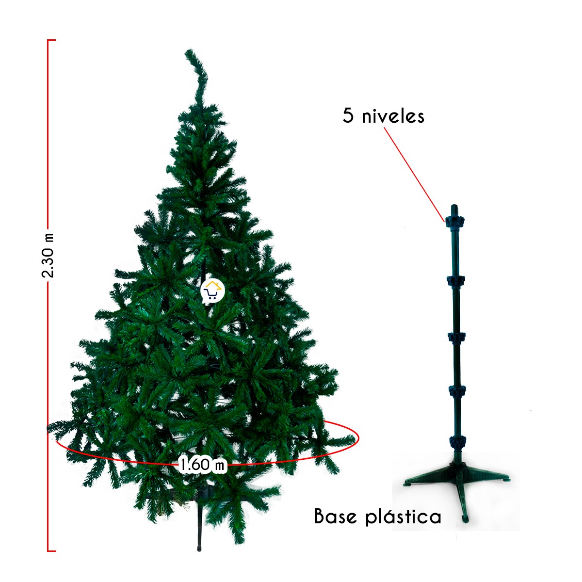 Árbol Navidad Bogotá 2.30 m Tradicional 760 Ramas BOG230