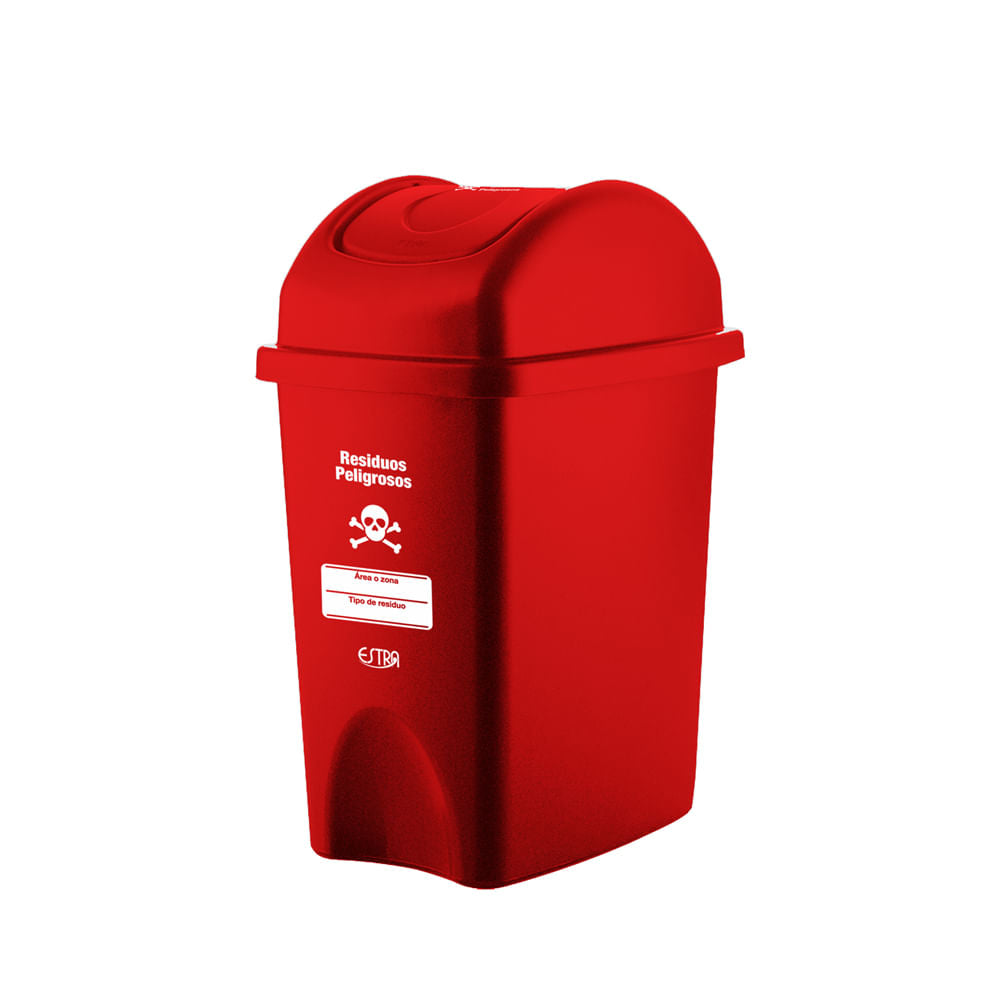 Canecas vaivén 10L Rojo residuos peligrosos