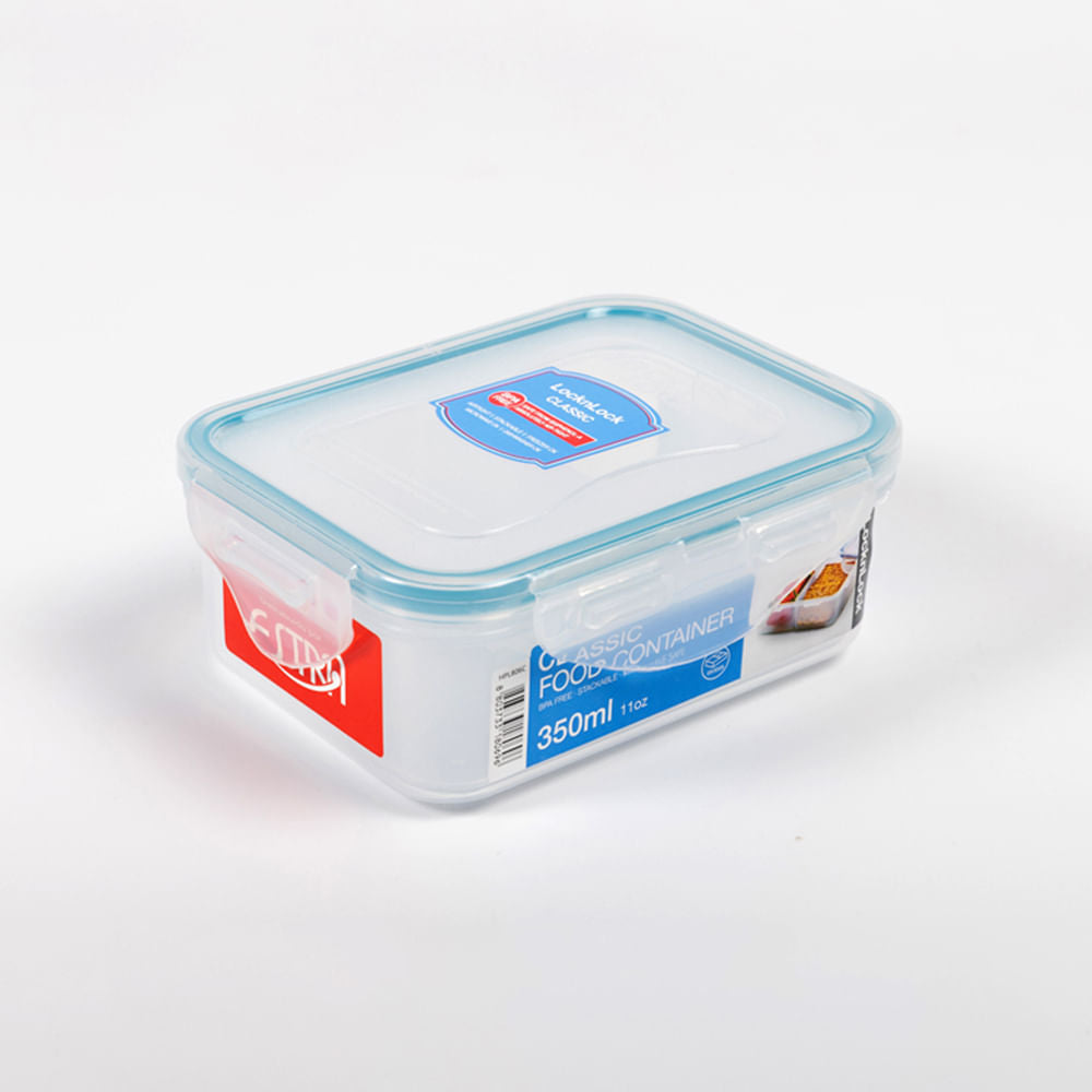 Recipiente PlasticoRectangular Con Division Classic 350ml transparente