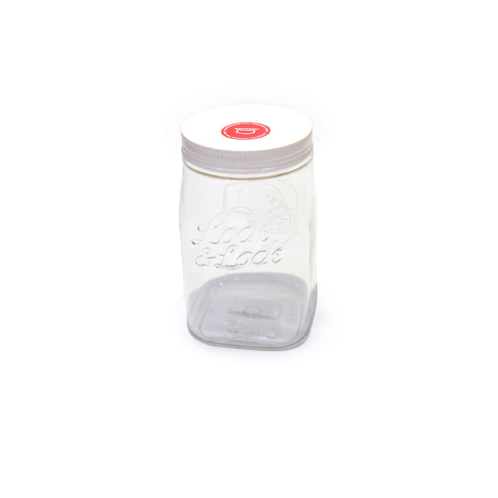 Recipiente decorativo Alto Tapa Rosca 750 Ml Blanco