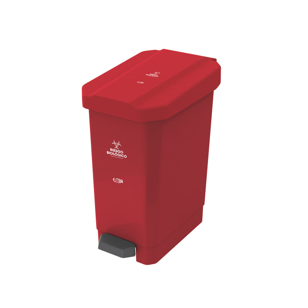Canecas EstraBins pedal 22 L rojo-Riesgo Biologico