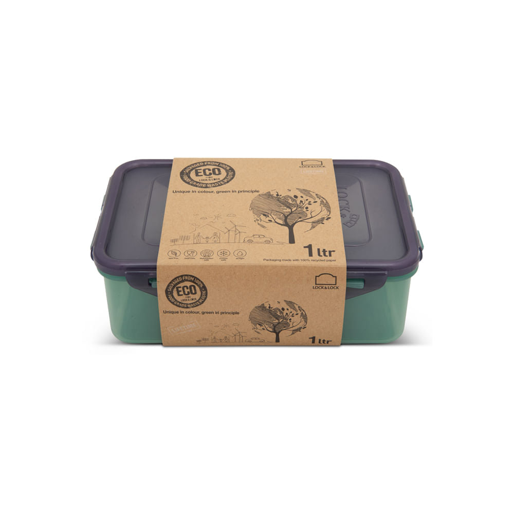 Recipiente Plastico Rectangular Eco 1L