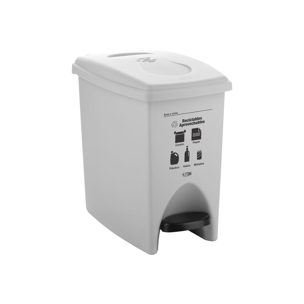Canecas Pedal 10L Blanco Reciclable aprovechable