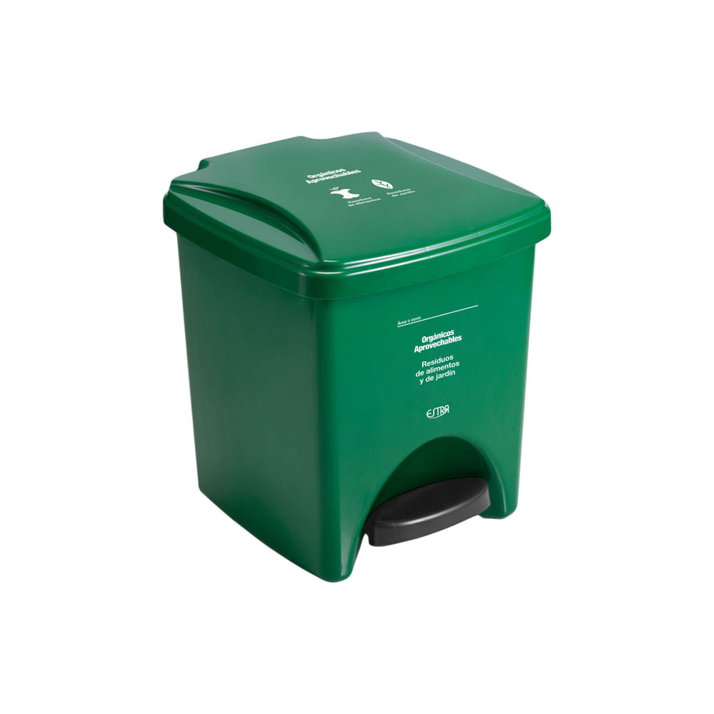Canecas Pedal 20L verde- Organico Aprovechable