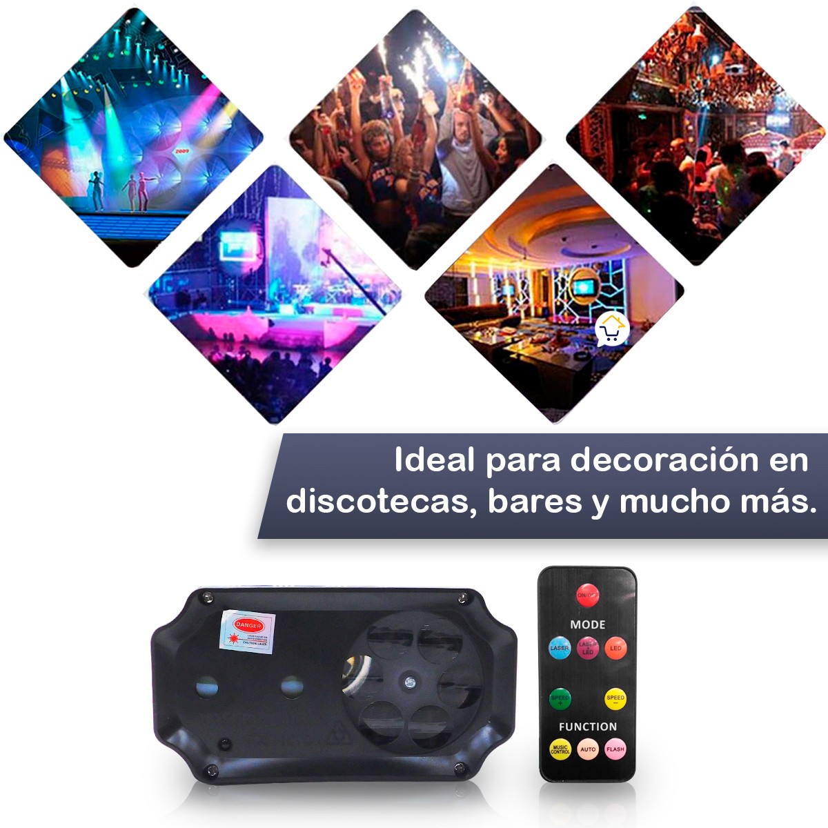 Luz Láser LED Audioritmica Multi Punto Navidad Discotecas 1677