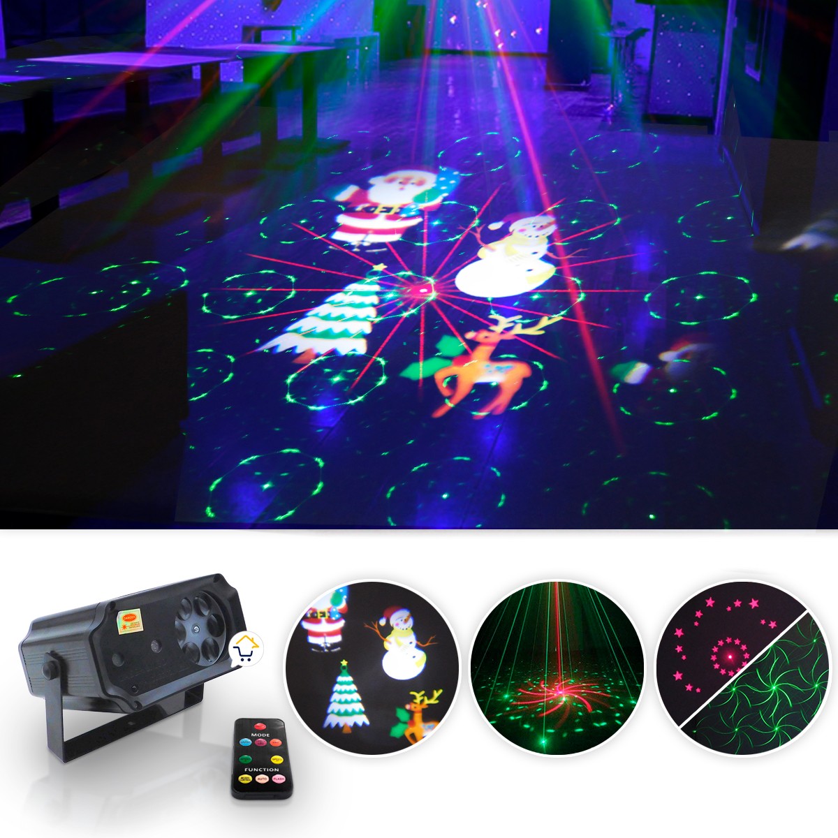 Luz Láser LED Audioritmica Multi Punto Navidad Discotecas 1677