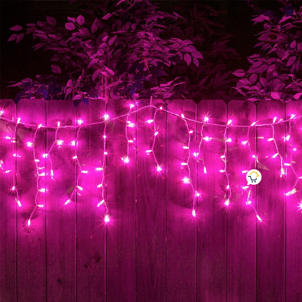 Cortina LED Intercalada 7 Metros 240 LED Decoración Navidad Fucsia