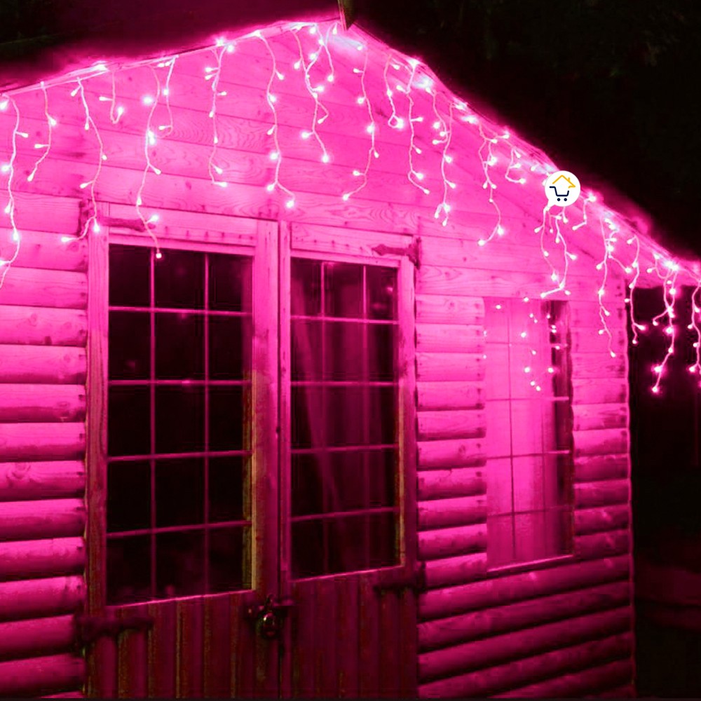 Cortina LED Intercalada 7 Metros 240 LED Decoración Navidad Fucsia