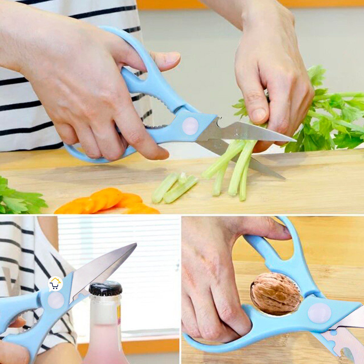 Kit Tabla de Picar 4 Piezas Cuchillo Tijera Pelador Cocina 19COCI