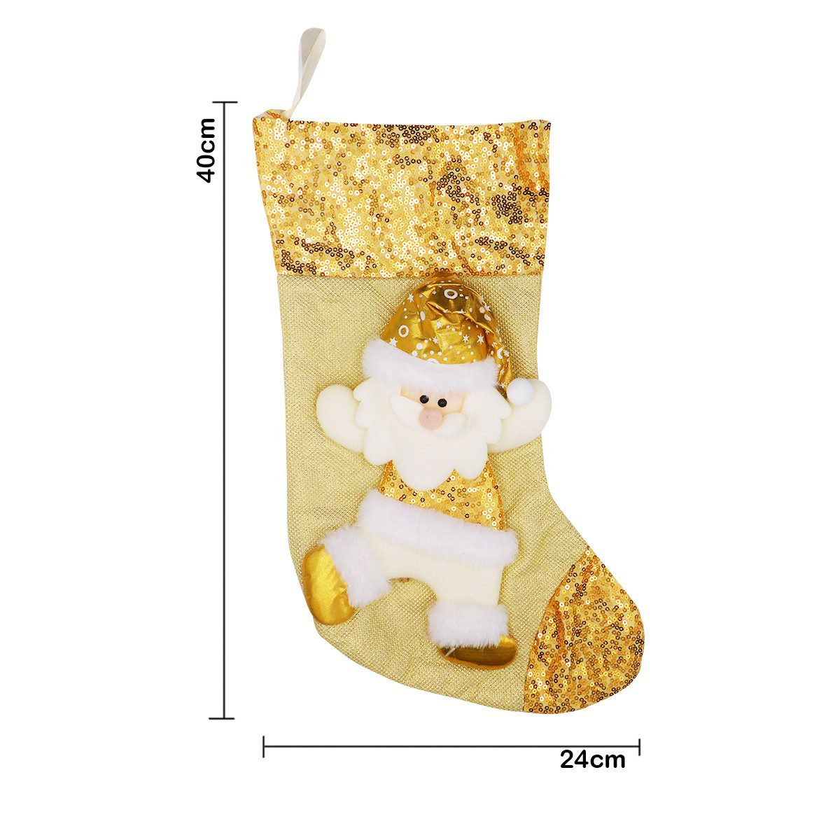Bota Navideña Dorada Media Colgante Decoración Navidad FM0024