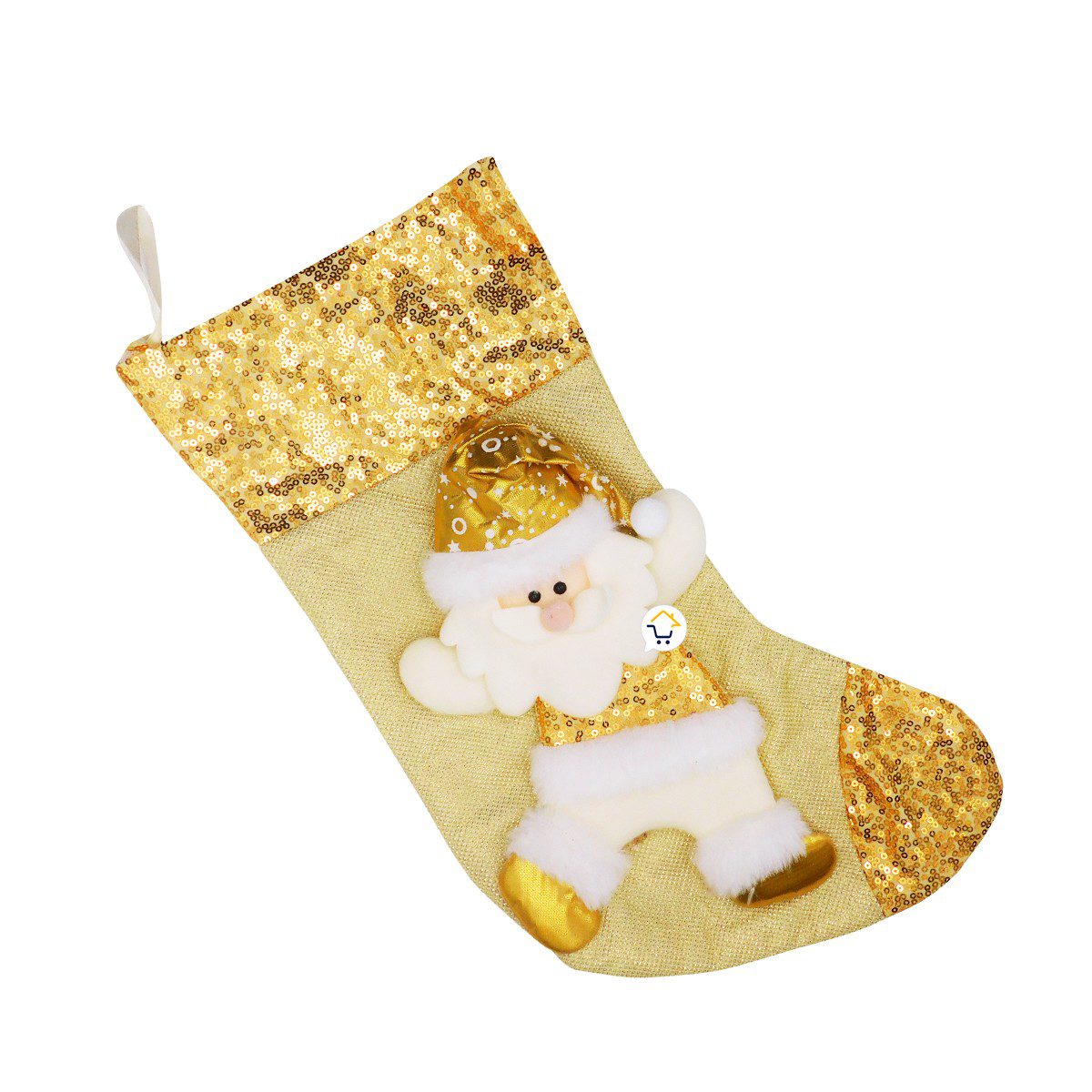 Bota Navideña Dorada Media Colgante Decoración Navidad FM0024